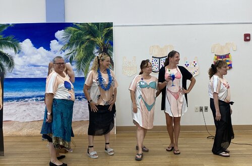 Residents decorate swimwear, host fashion show